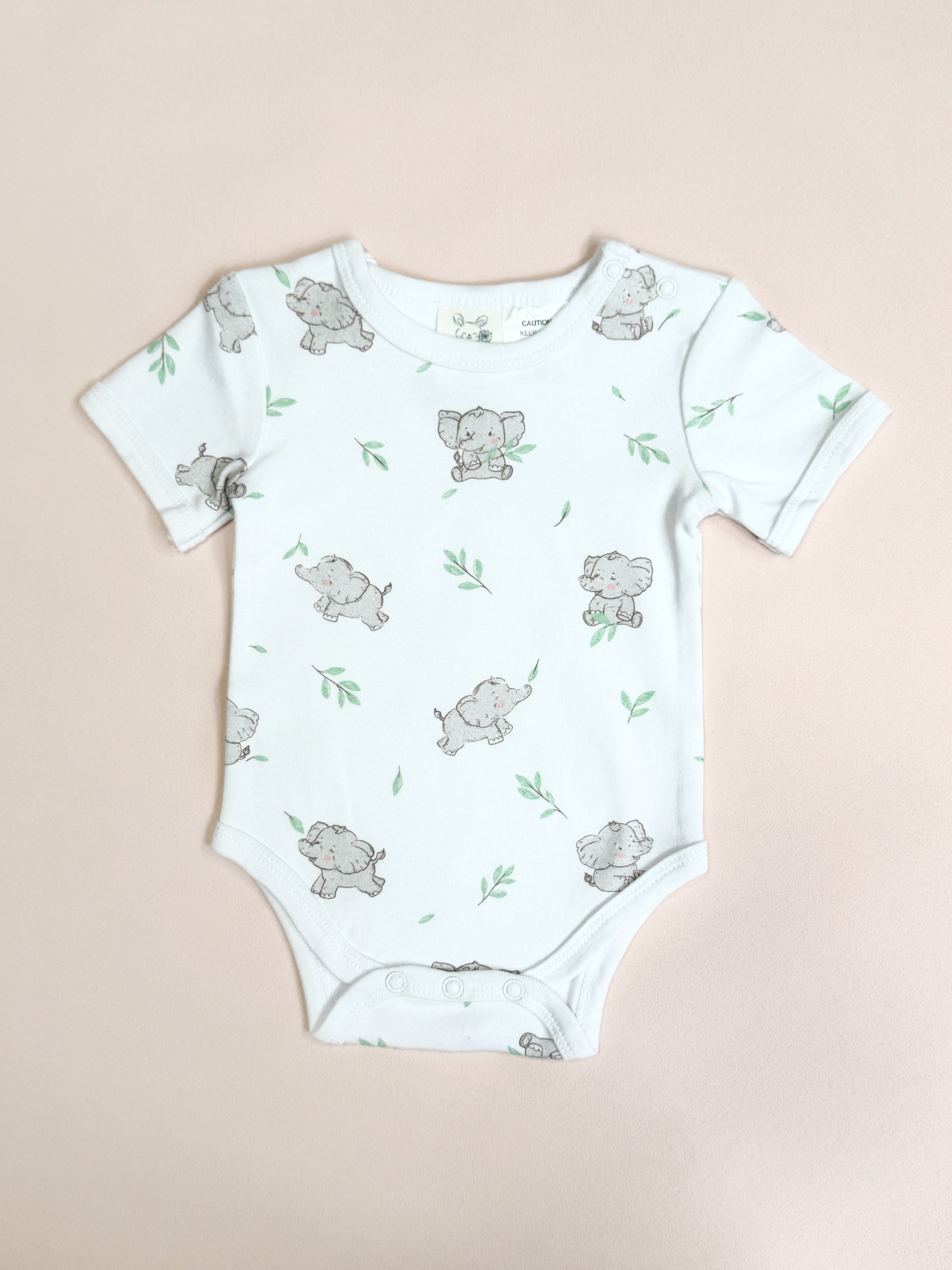 Baby Bodysuit - Ellie Elephant (Short Sleeves)