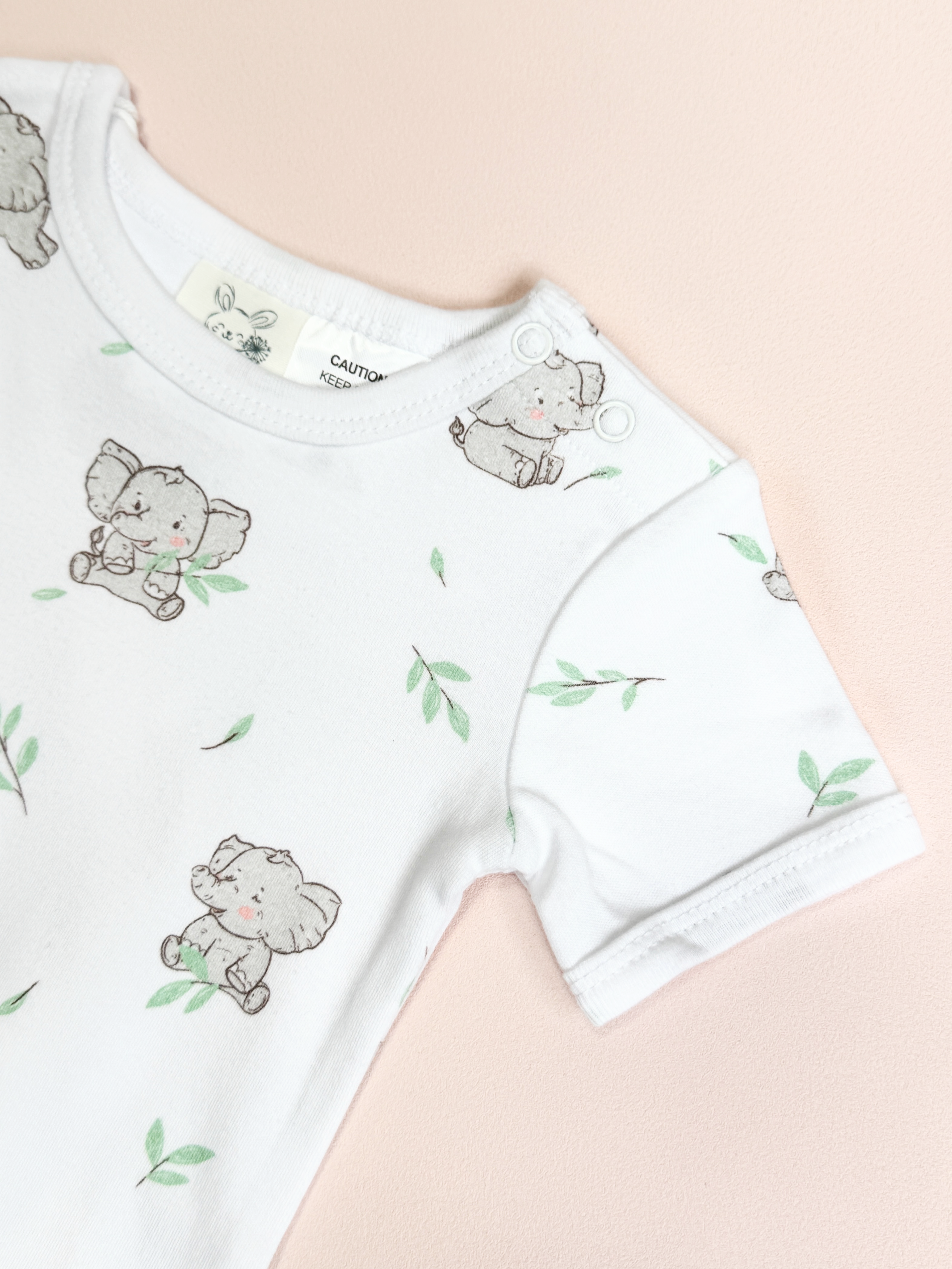 Baby Bodysuit - Ellie Elephant (Short Sleeves)