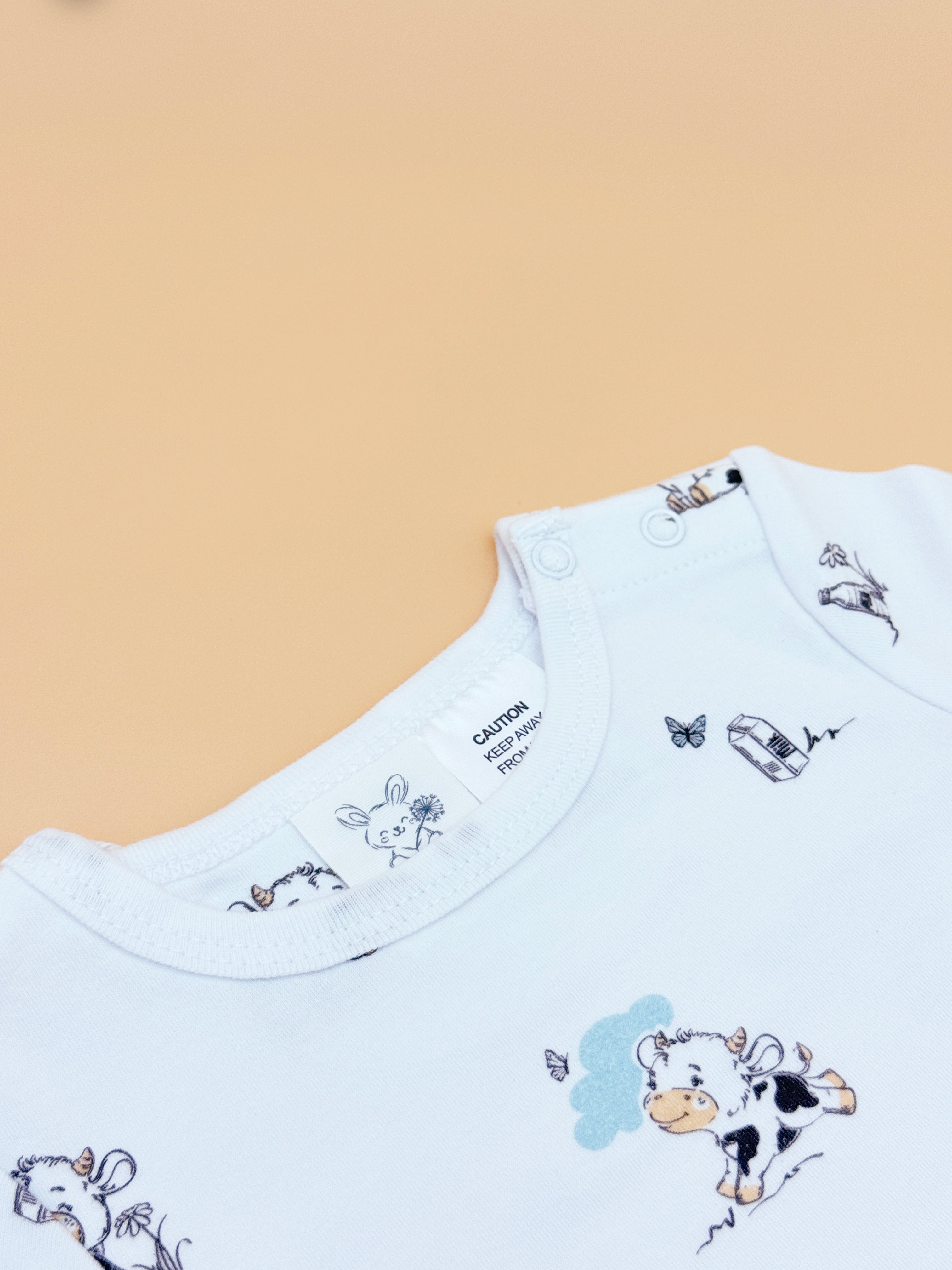 Baby Bodysuit - Clementine Cow (Long Sleeves)