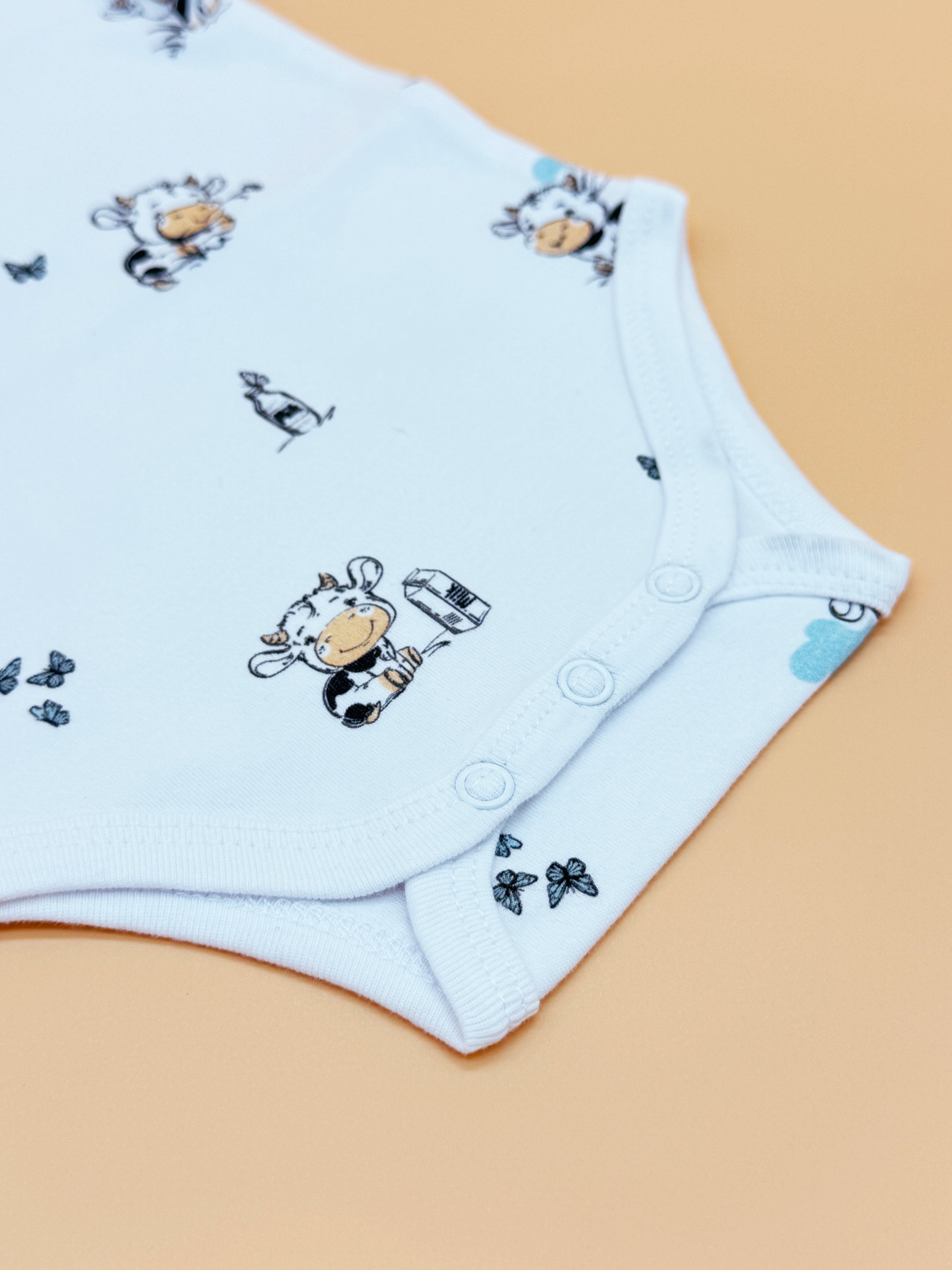 Baby Bodysuit - Clementine Cow (Long Sleeves)