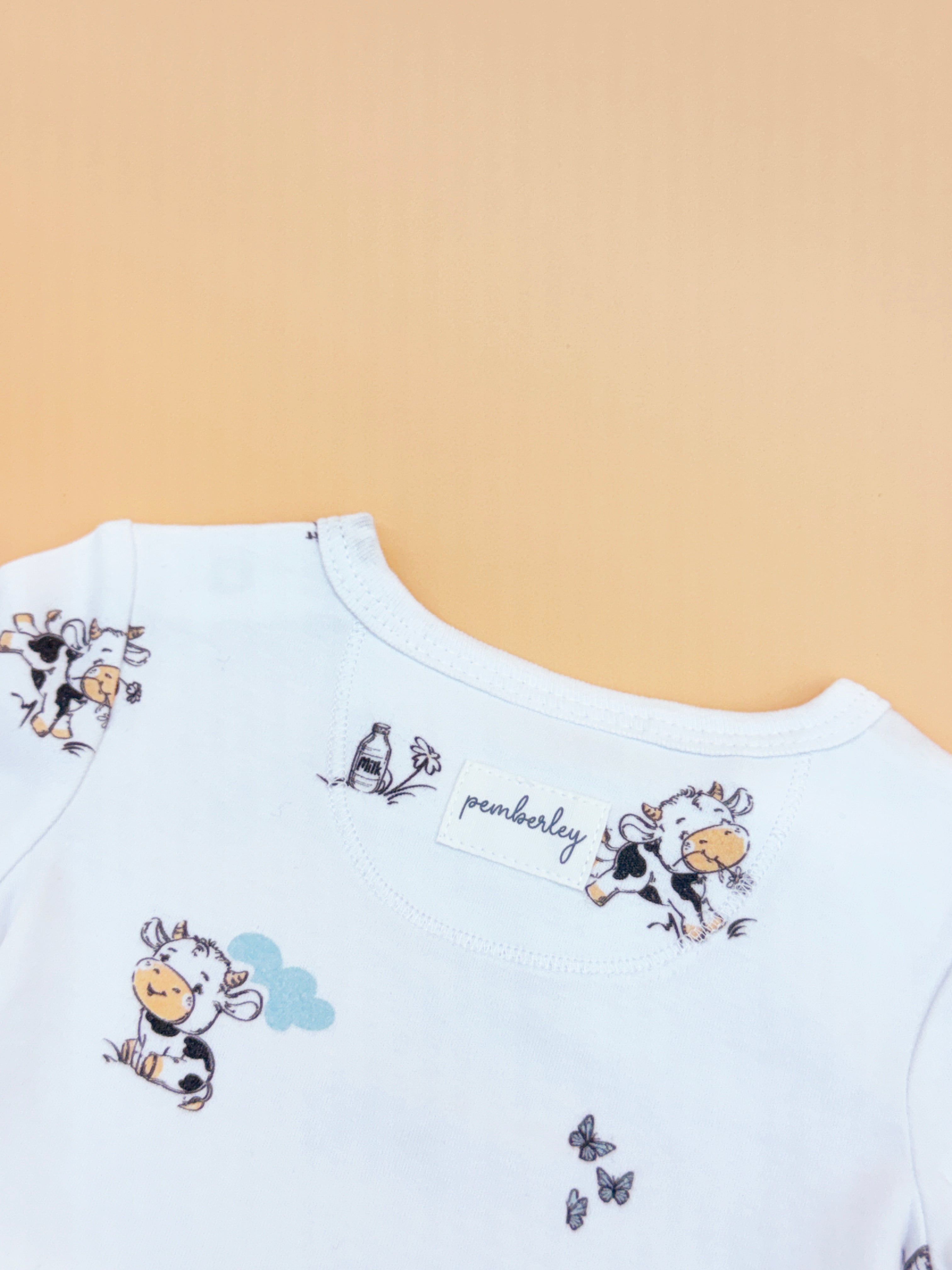 Baby Bodysuit - Clementine Cow (Long Sleeves)