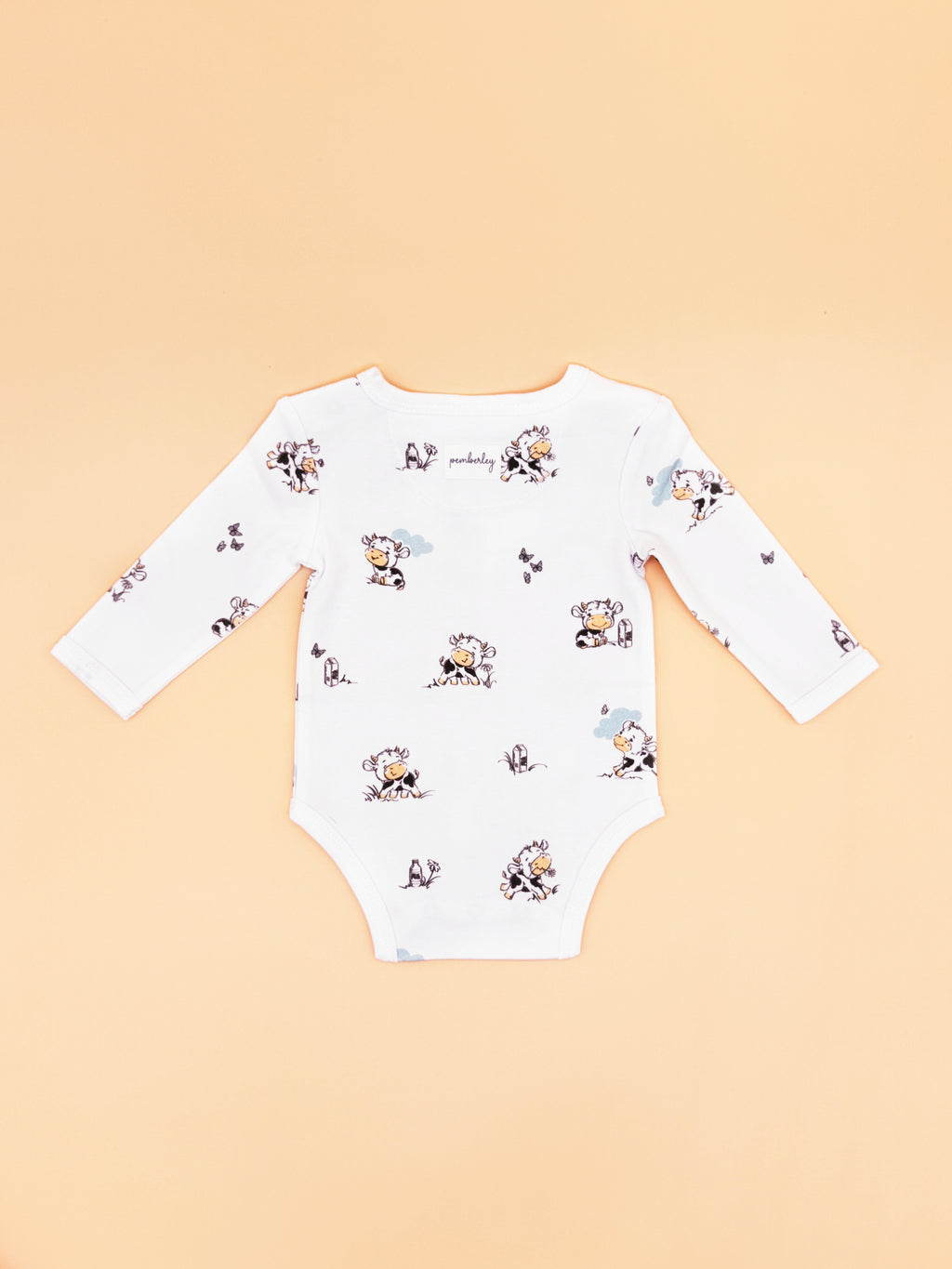 Baby Bodysuit - Clementine Cow (Long Sleeves)