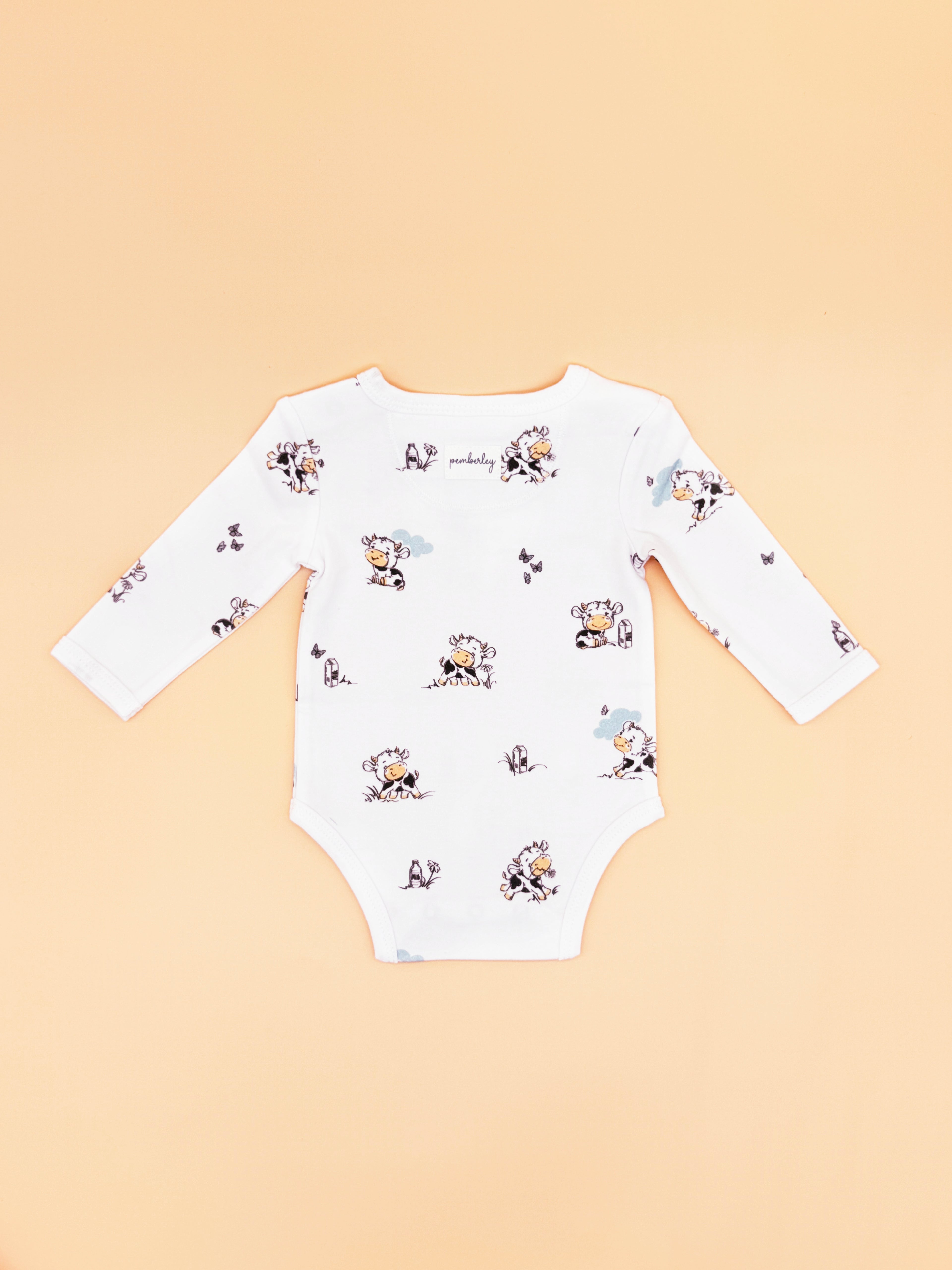 Baby Bodysuit - Clementine Cow (Long Sleeves)